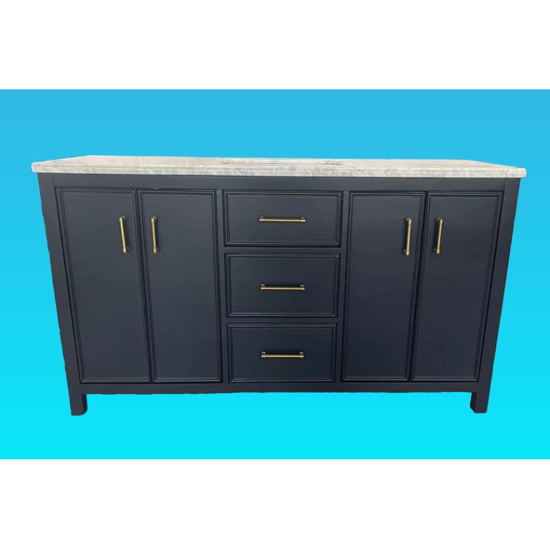Solid Wood + MDF Floor mounted vanity cabinet bathroom basin vanity 59 Inch With Single Sink